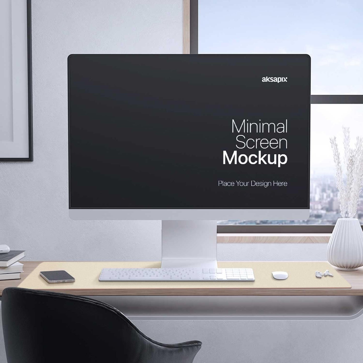 Double-Sided PU Leather Desk Pad - Non-Slip Large Mouse Pad & Desk Mat for Office, Home - Waterproof, Easy to Clean, Durable Dual-Sided Surface (23.6"X13.7", Beige)