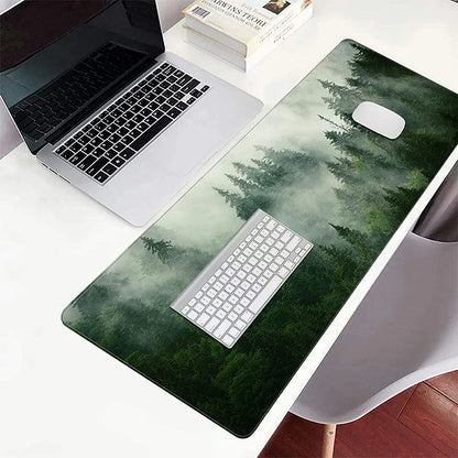 Mouse Pad Gamer Computer New Home XXL Mousepads Keyboard Pad Foggy Green Forest Gamer Carpet Natural Rubber Anti-Slip Mouse Mat