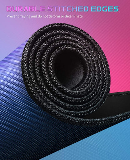 Gaming Mouse Pad Extended Large Mousepad with Superior Micro-Weave Cloth, Waterproof Keyboard Pad with Stitched Edges, Non-Slip Base, 31.5 X 11.8 Inch, XL, Black