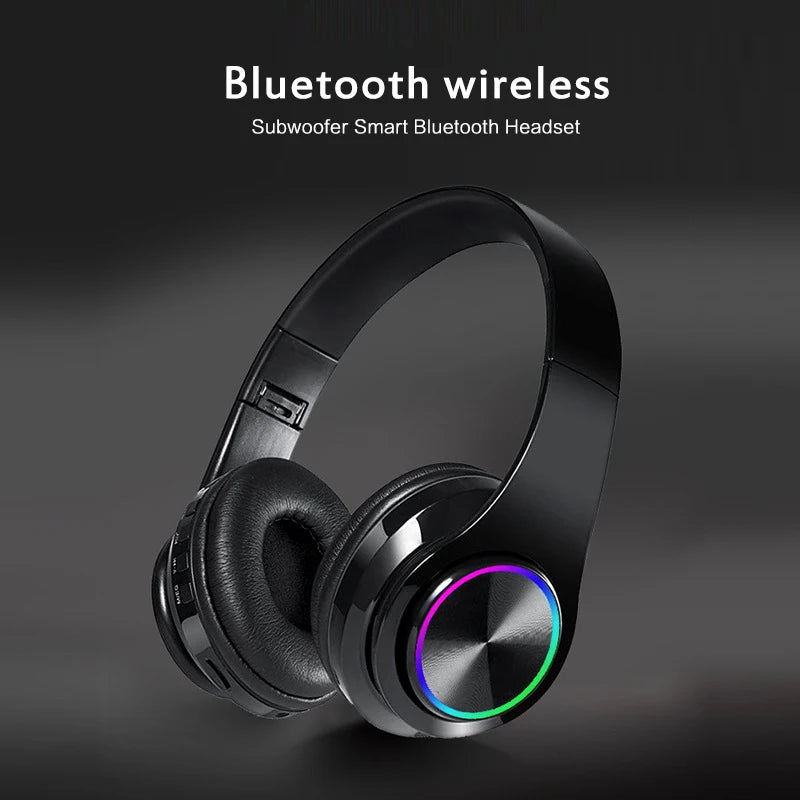 Headsets Gamer Headphones Blutooth Surround Sound Stereo Wireless Earphone USB with Microphone Colourful Light PC Laptop Headset