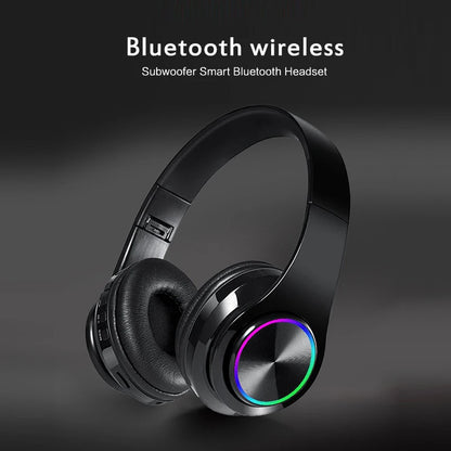 Headsets Gamer Headphones Blutooth Surround Sound Stereo Wireless Earphone USB with Microphone Colourful Light PC Laptop Headset