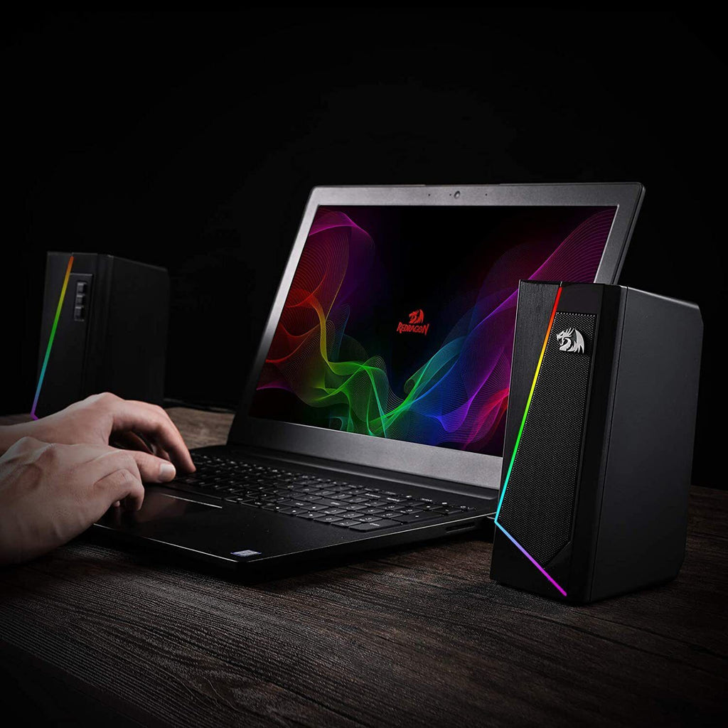 Parlantes Bocinas Altavoces Para PC Computadora Gamer Videojuegos Luces LED RGB