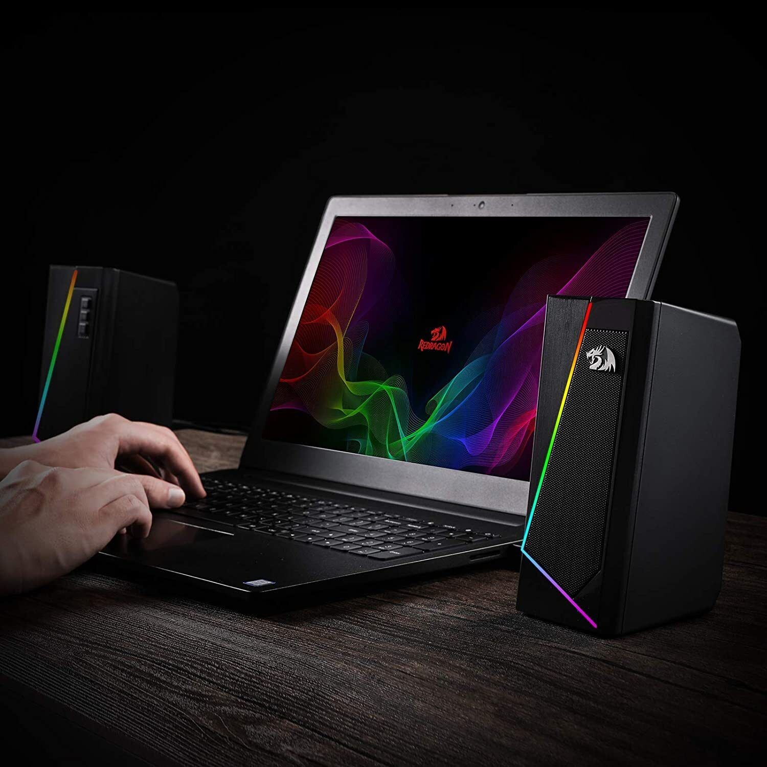 Parlantes Bocinas Altavoces Para PC Computadora Gamer Videojuegos Luces LED RGB
