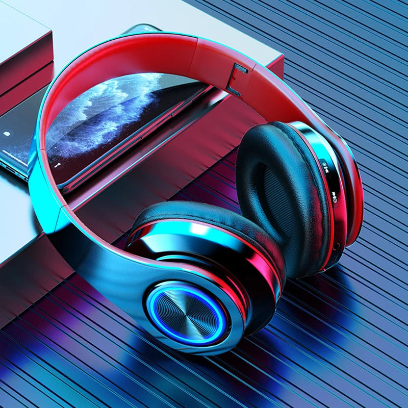 Headsets Gamer Headphones Blutooth Surround Sound Stereo Wireless Earphone USB with Microphone Colourful Light PC Laptop Headset