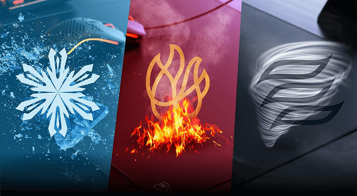 Elements Gaming Mousepad - Extra Large Mouse Pad XL - Foam Core Hybrid Cloth - Gaming Desk Pad 15"X17" (FIRE)