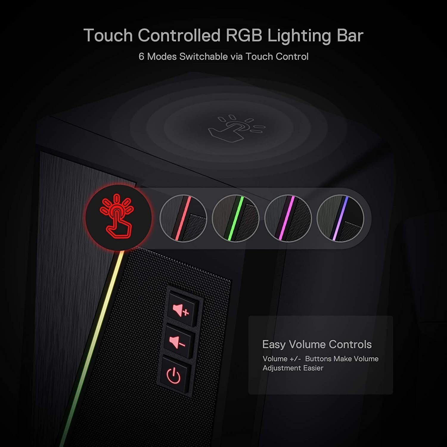 Parlantes Bocinas Altavoces Para PC Computadora Gamer Videojuegos Luces LED RGB