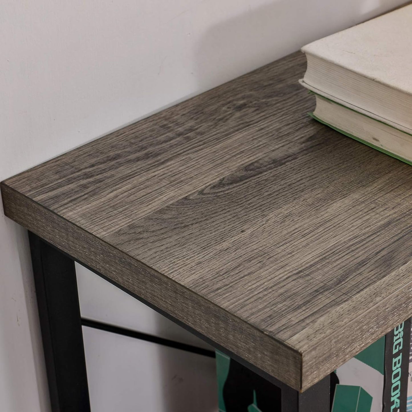 Foyer Tables for Entryway, Rustic Narrow Console Table for Living Room, 3-Tier Industrial Sofa Table, 39 Inch Gray Oak