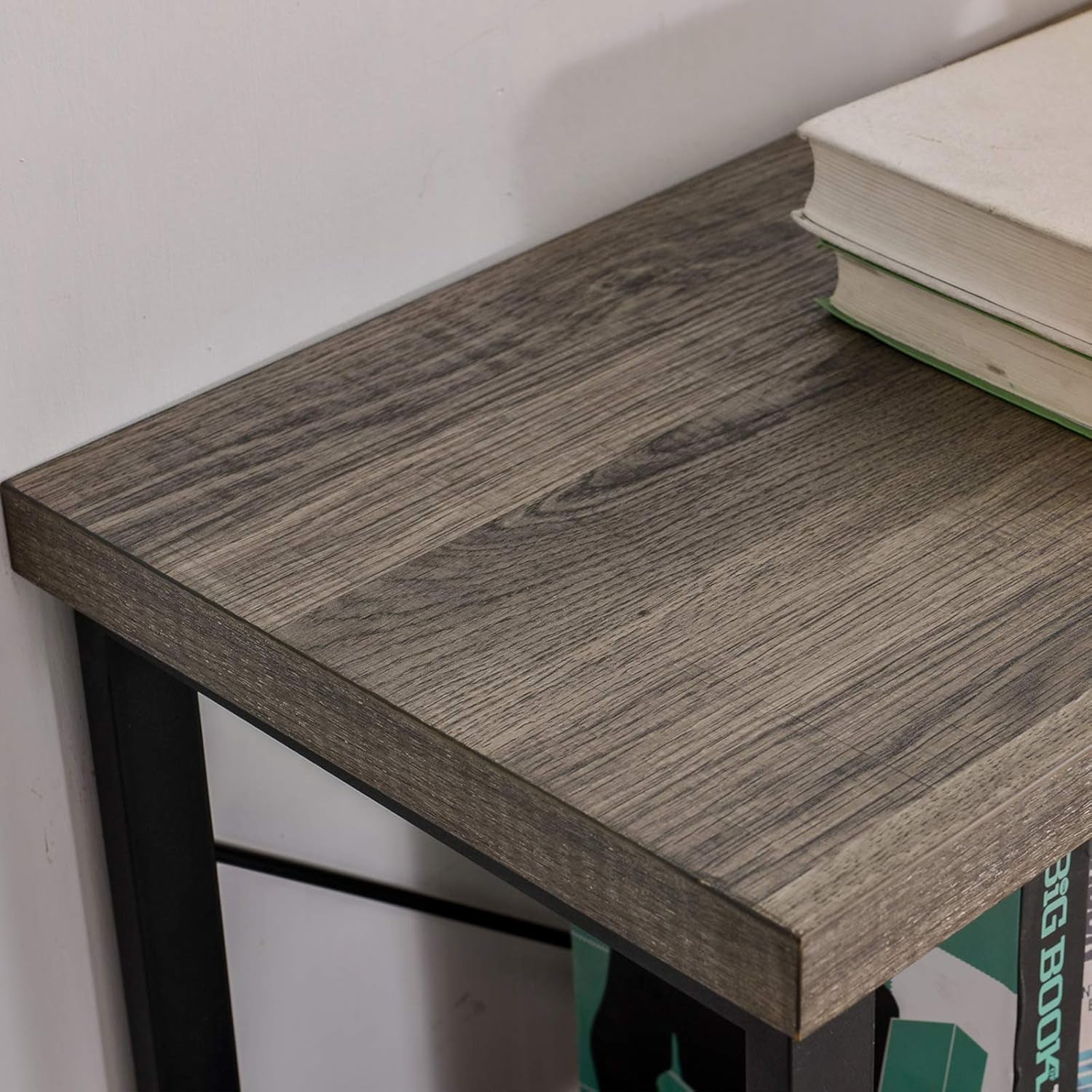 Foyer Tables for Entryway, Rustic Narrow Console Table for Living Room, 3-Tier Industrial Sofa Table, 39 Inch Gray Oak