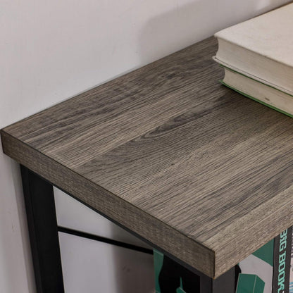 Foyer Tables for Entryway, Rustic Narrow Console Table for Living Room, 3-Tier Industrial Sofa Table, 39 Inch Gray Oak
