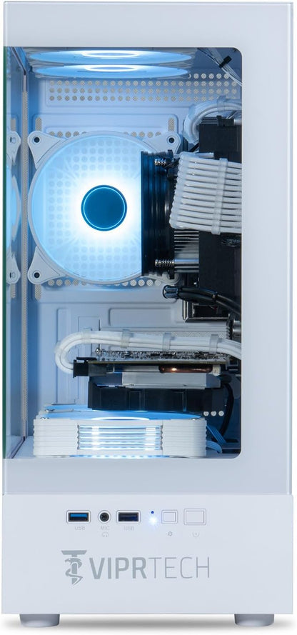 ViprTech Stryker 1.0 Gaming PC - AMD Ryzen 7 (4.1GHz Turbo), RX 580 8GB, 32GB DDR4 3200, 1TB NVMe SSD, 700W PSU, WiFi BT, Win 11 Pro, RGB, Desktop Computer Prebuilt, White