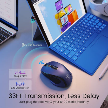 Easterntimes Tech Wireless Computer Mouse D-09 USB CA57BN TUVD-09