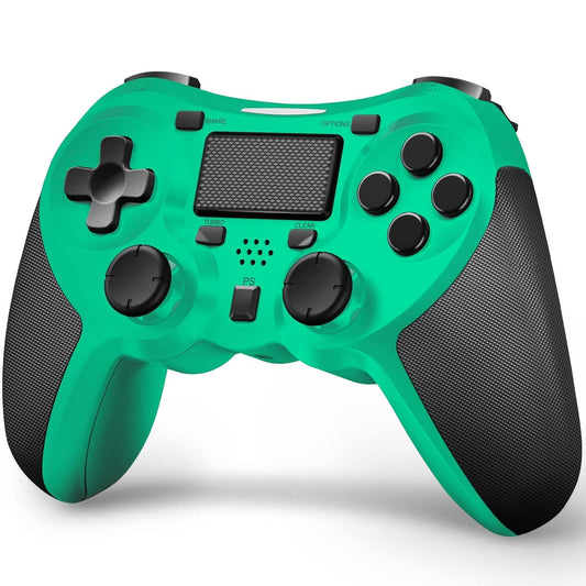 Wireless Controllers Compatible with Play-Station 4 Game Controllers for PS-4 Pro, PS-4 Slim-Built-In Speaker - Stereo Headset Jack Multitouch Pad - Rechargeable Lithium Battery (Green)