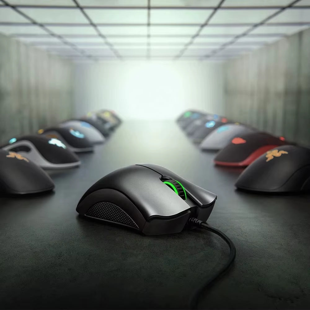 Black  Deathadder Essential Wired Gaming Mouse Mice 6400DPI Optical Sensor 5 Independently Buttons for PC Gamer