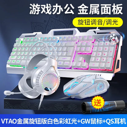 RGB Gamer Keyboard Gaming Keyboard and Mouse Headphone Gamer Kit Backlit USB Wired Computer Keyboardfor Pc Laptop 3 In1 Teclado