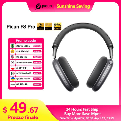 Picun F8 Pro Wireless ANC Headphones with 3D Audio
