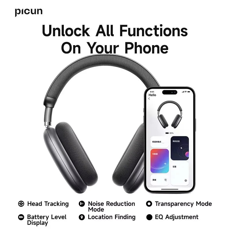 Picun F8 Pro Wireless ANC Headphones with 3D Audio