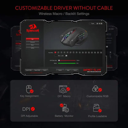 Redragon M913 Wireless Gaming Mouse 16000 DPI RGB