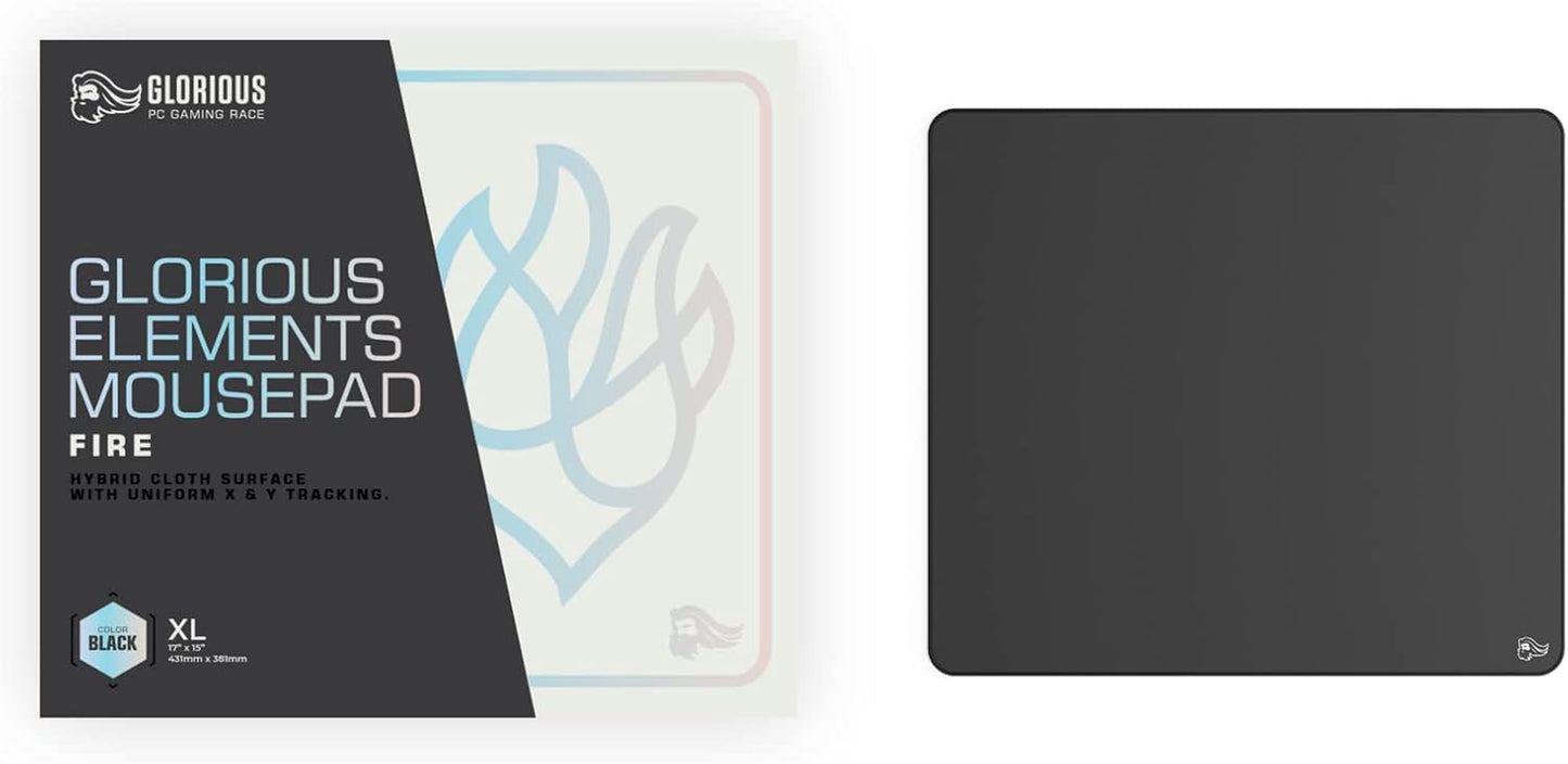 Elements Gaming Mousepad - Extra Large Mouse Pad XL - Foam Core Hybrid Cloth - Gaming Desk Pad 15"X17" (FIRE)