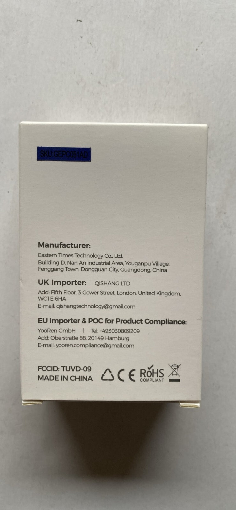 Easterntimes Tech Wireless Computer Mouse D-09 USB CA57BN TUVD-09