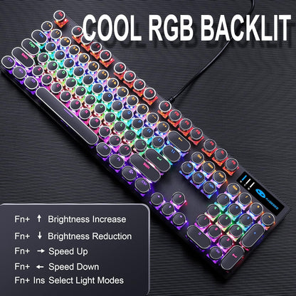 Teclado Gamer Mecanico Exclusivamente Para Juegos Teclados Multi Color LED NUEVO