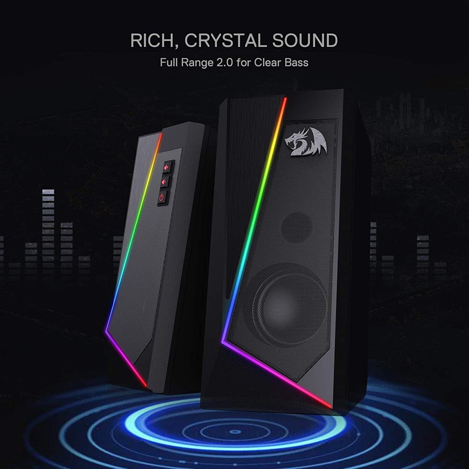Parlantes Bocinas Altavoces Para PC Computadora Gamer Videojuegos Luces LED RGB