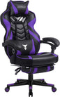 Purple Reclining Computer Chair with Footrest, High Back Gamer Chair with Massage, Large Racing Style Desk Chair for Gaming, Big and Tall Gaming Chairs for Adults